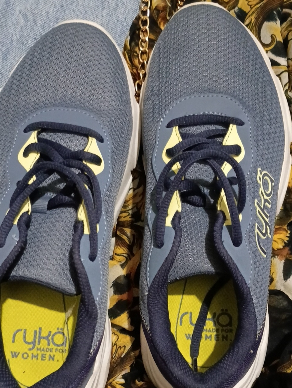 Ryka Women's Athletic Sneakers in Blue and Yellow